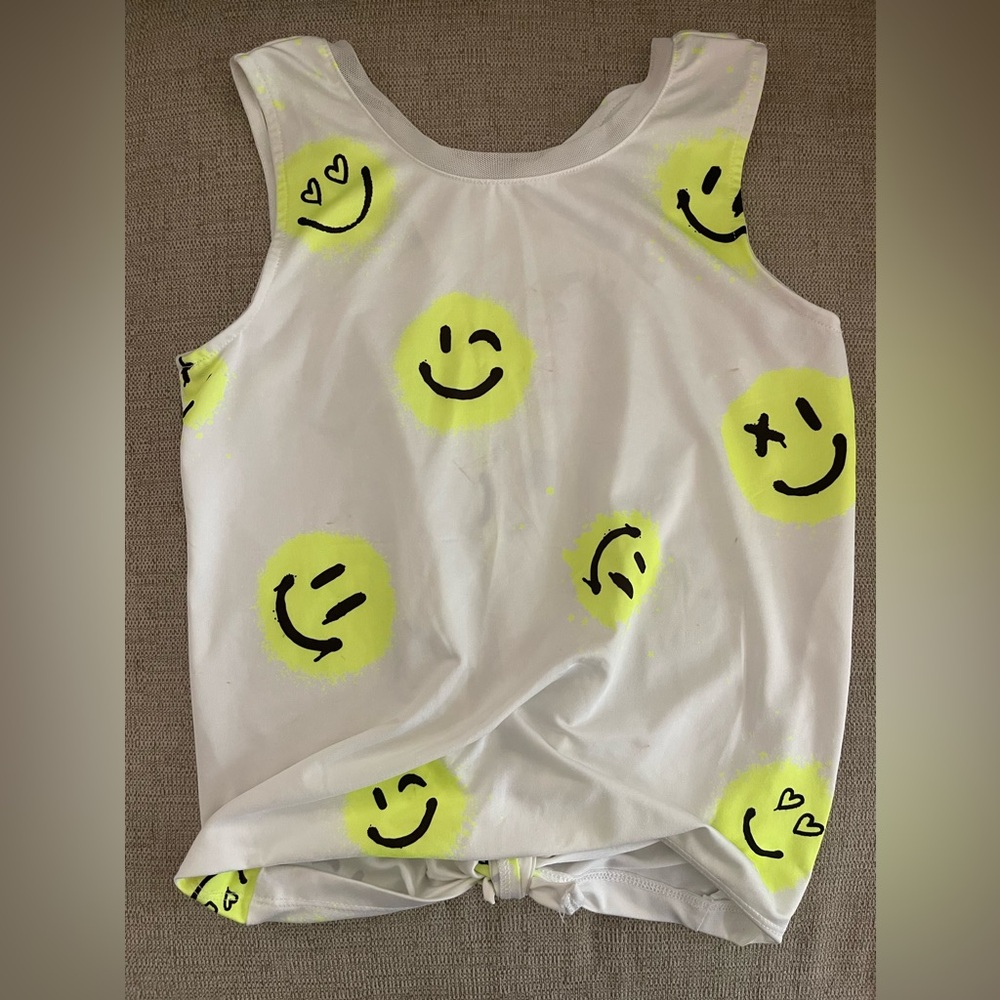 Lucky in love, girls tie back tank top size medium. EUC